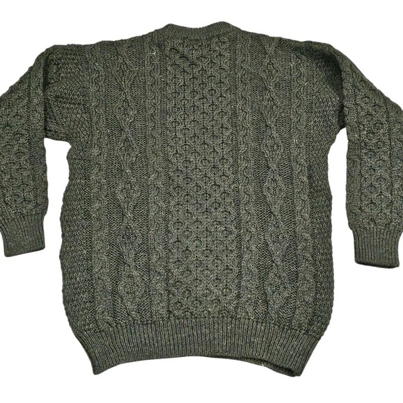 Mens M Aran Sweater Irish Fisherman Pullover Kerry Woolen Mills Wool Cableknit - Picture 8 of 16